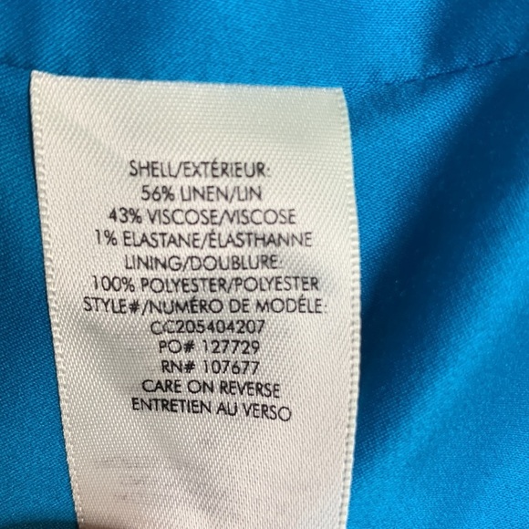 Alice + Olivia Pailey Fitted Linen Blend Blazer in Ocean Blue - Picture 7 of 7